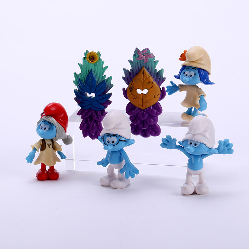 Smurfs Anime Peripheral Blue Elf Hand Office 24 Blue Dad Blue Sister Wizard Azcat Car Decoration Wholesale
