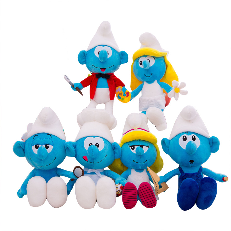 Smurfs New Blue Elf Plush Toy Crane Machines Baby Doll Children&#039;s Birthday Gifts Accompany Pillow Factory Sales