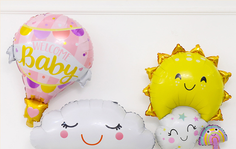 Large Tassel Cloud Rainbow Aluminum Balloon Birthday Party Hot Air Balloon Decoration Wedding Room Layout Cartoon Balloon
