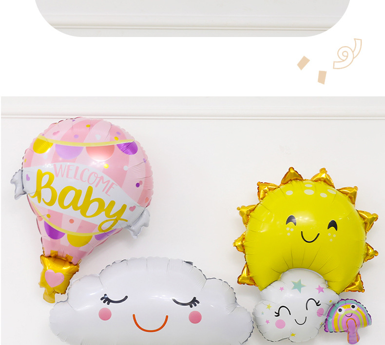 Large Tassel Cloud Rainbow Aluminum Balloon Birthday Party Hot Air Balloon Decoration Wedding Room Layout Cartoon Balloon