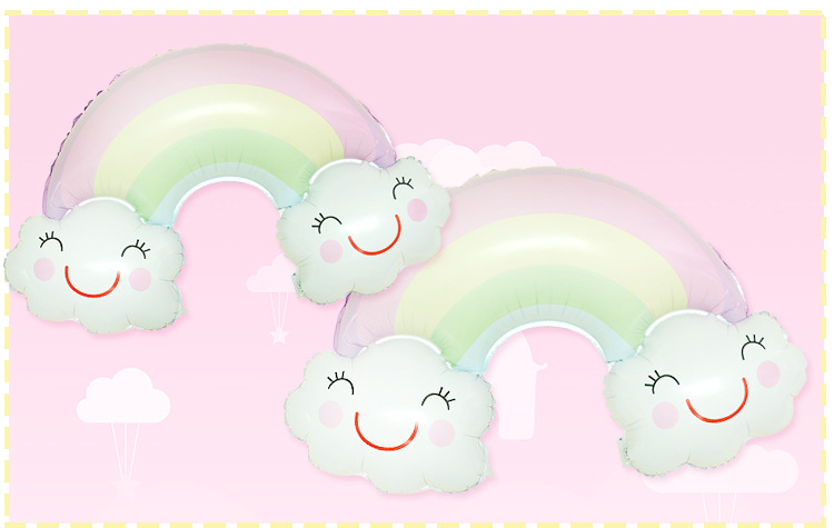 Large Tassel Cloud Rainbow Aluminum Balloon Birthday Party Hot Air Balloon Decoration Wedding Room Layout Cartoon Balloon
