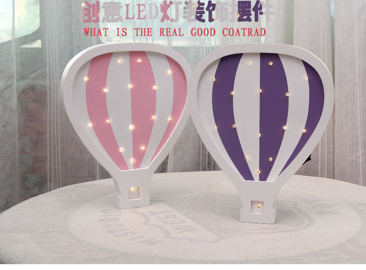 Ins grounded hot air balloon shaped LED night light children&#039;s room clothing store creative soft decoration wall decoration