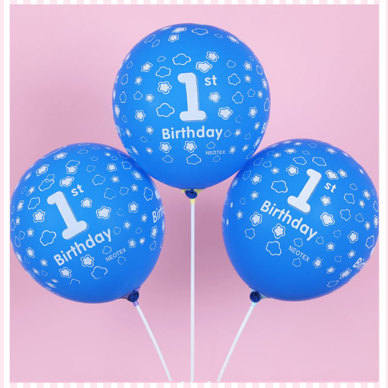 12-Inch Rubber Balloons Boy Boy Girl Girl Girl 1-Year-Old Baby Birthday Decorations Hot Air Balloon 12-Inch Rubber Balloons Boy Boy Girl Girl Girl 1-Year-Old Baby Birthday Decorations Hot Air Balloon