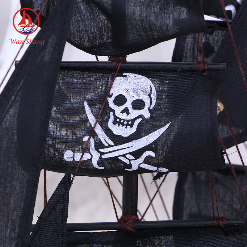 50cm Pirate Ship Decoration Ship Model Mediterranean Style Decorations Black Sailboat Model Wholesale