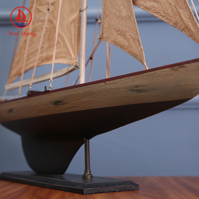Log Handicraft Simulation Sloop American Sailboat Office Living Room Decoration Sailboat Decoration Wholesale