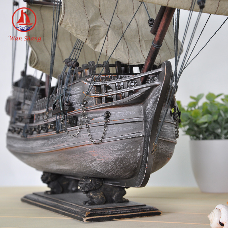 Imitation Real 87cm Pirate Ship Sailboat Decoration Mediterranean Style Crafts Decorations Decoration Ship Model Wholesale
