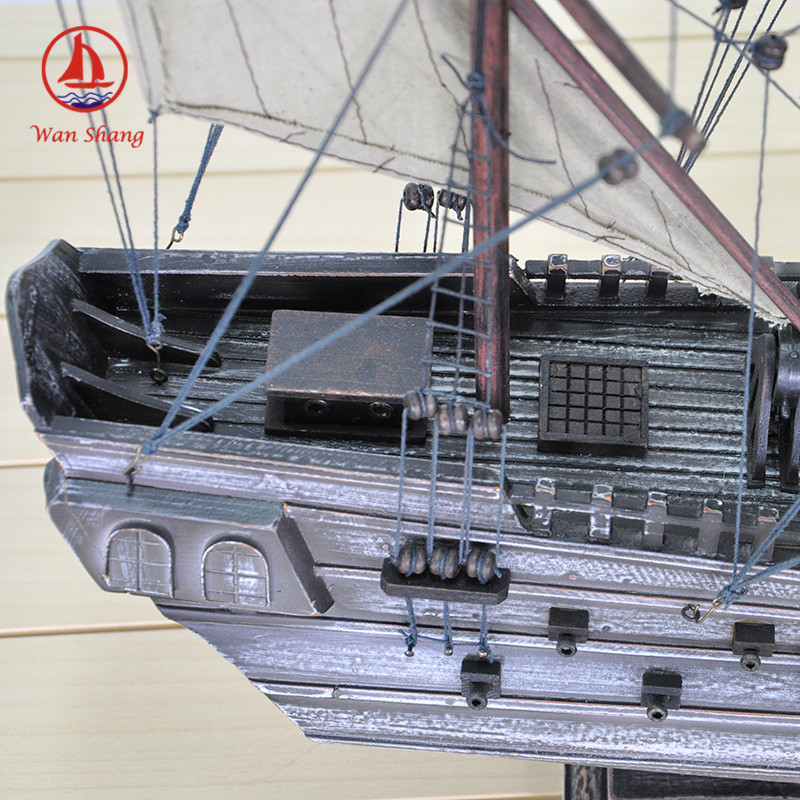 87cm Simulation Wooden Pirate Ship Mediterranean Style Crafts Decorations Sailboat Decoration Wholesale