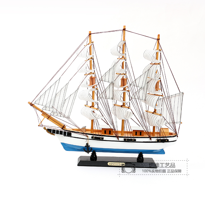 Room Decorations Boys Trendy Desk Furnishings Sailboat Decoration Boys Children&#039;s Room Home Wooden Boat Model