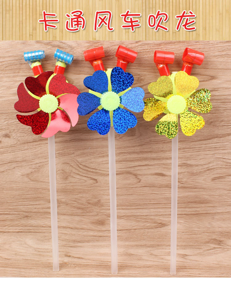 New Cartoon Windmill Blowing Dragon Whistle 33cm Blowing Dragon Whistle Cheering Props Stall Hot Sale Children's Toys Wholesale