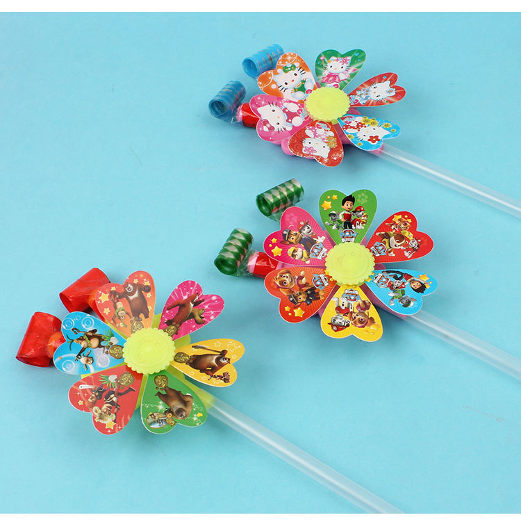 New Cartoon Windmill Blowing Dragon Whistle 33cm Blowing Dragon Whistle Cheering Props Stall Hot Sale Children's Toys Wholesale