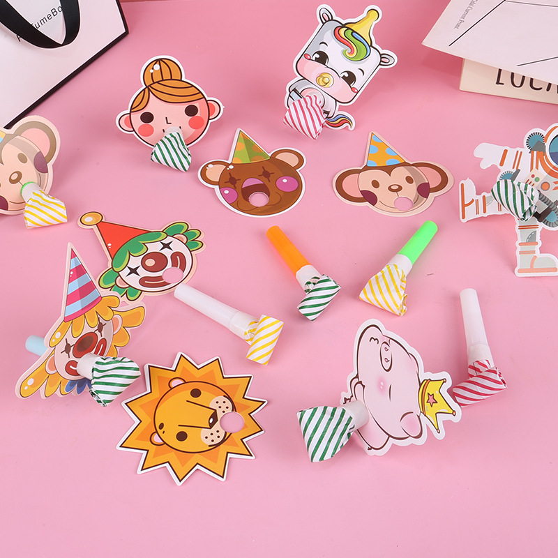Children&#039;s Birthday Party Supplies Props Cartoon Blowouts Fun Toy Clown Dragon Whistle