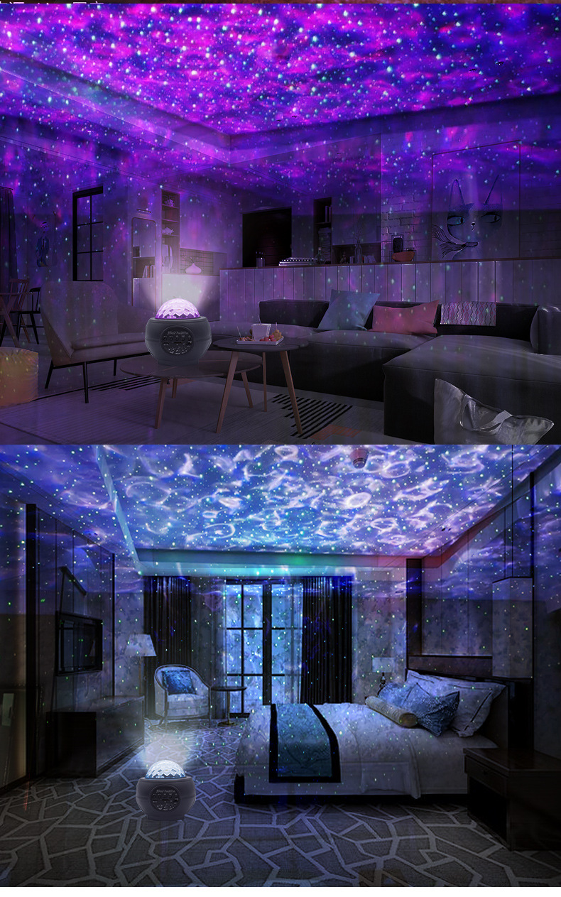 New Laser Light Starry Sky Projection Lamp Ceiling Lamp Bluetooth Music USB Starry Flame Water Pattern LED Night Light New Laser Light Starry Sky Projection Lamp Ceiling Lamp Bluetooth Music USB Starry Flame Water Pattern LED Night Light