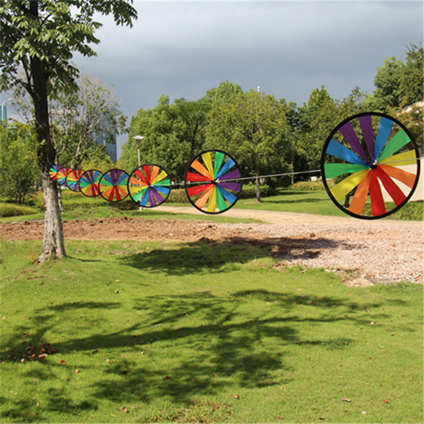 Factory Direct Sales Kindergarten Supplies Hot Selling Sequins Fabric Turntable Wind String Pinwheel Garden Decorating Windmill Wholesale