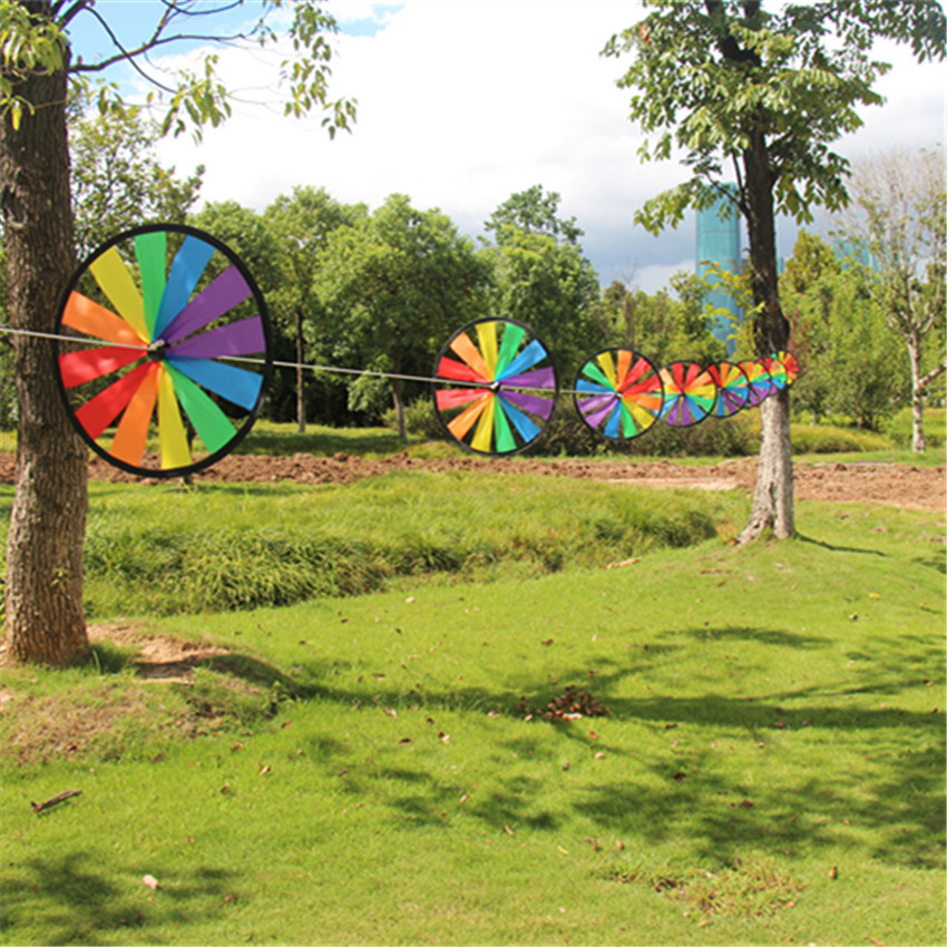 Factory Direct Sales Kindergarten Supplies Hot Selling Sequins Fabric Turntable Wind String Pinwheel Garden Decorating Windmill Wholesale