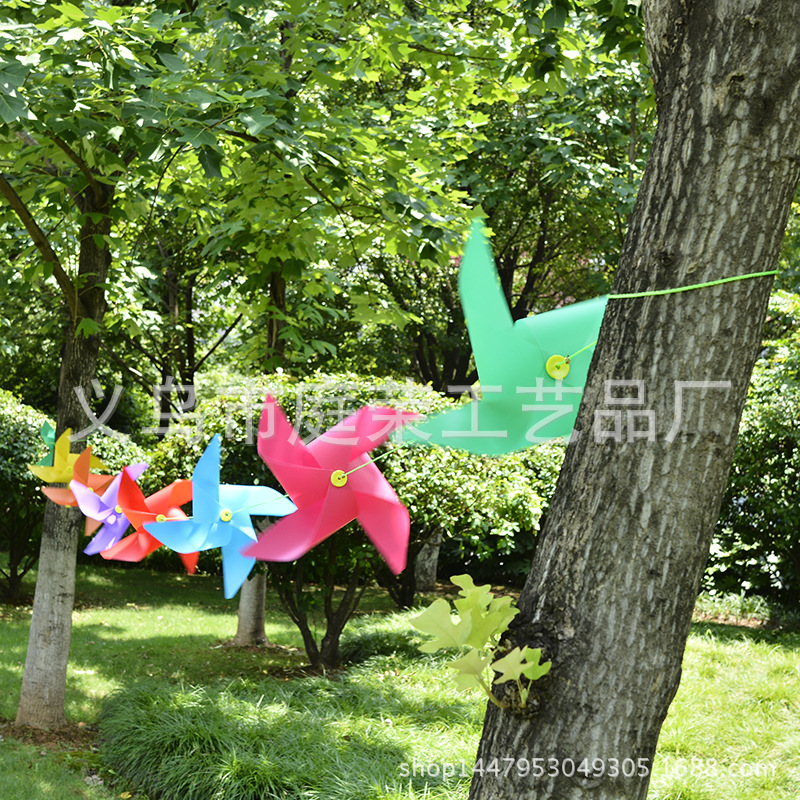 30 Four-Corner 8-Color Windmill Hanging String, Kindergarten, Garden. Windmill Festival Decoration
