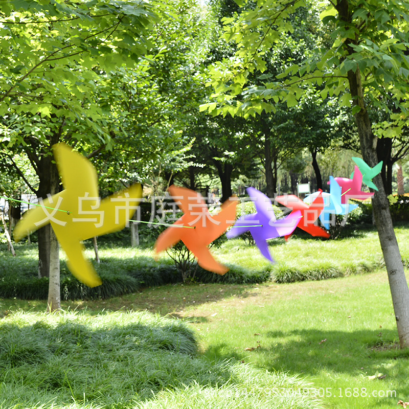 30 Four-Corner 8-Color Windmill Hanging String, Kindergarten, Garden. Windmill Festival Decoration