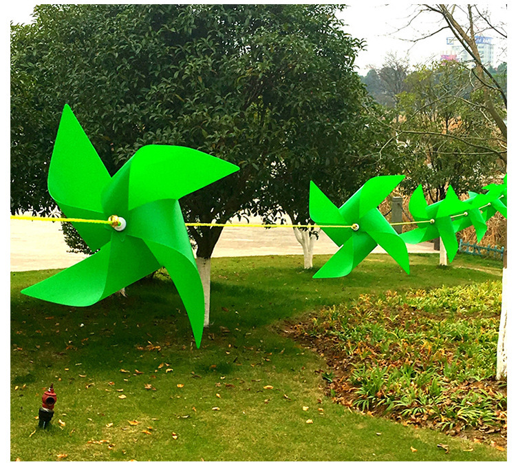 Windmill Hanging String Wholesale Holiday Decoration 24cm Four-Corner String Colorful Windmill Outdoor Kindergarten Park Decoration Plastic