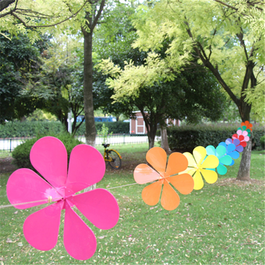 Factory Direct Sales Wedding Supplies Kindergarten Children&#039;s Toys Plastic Windmill Hanging Decoration Outdoor Wind String