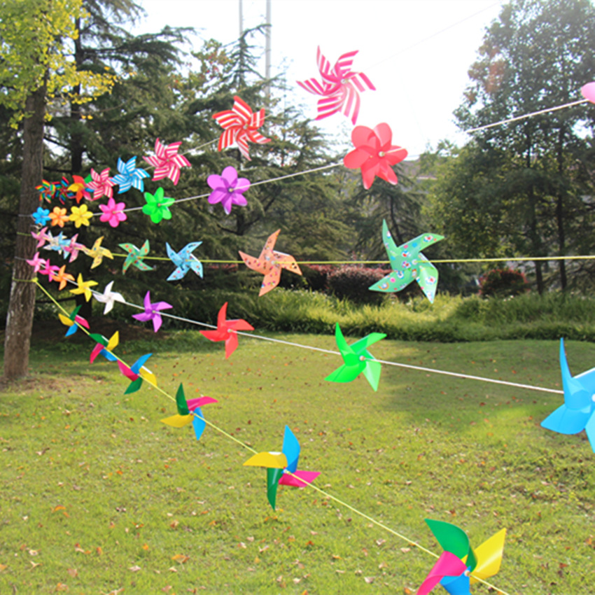 Photographic Prop Four-Corner Wind String Plastic Material Creative Windmill String Kindergarten Decoration Craft Windmill Customization