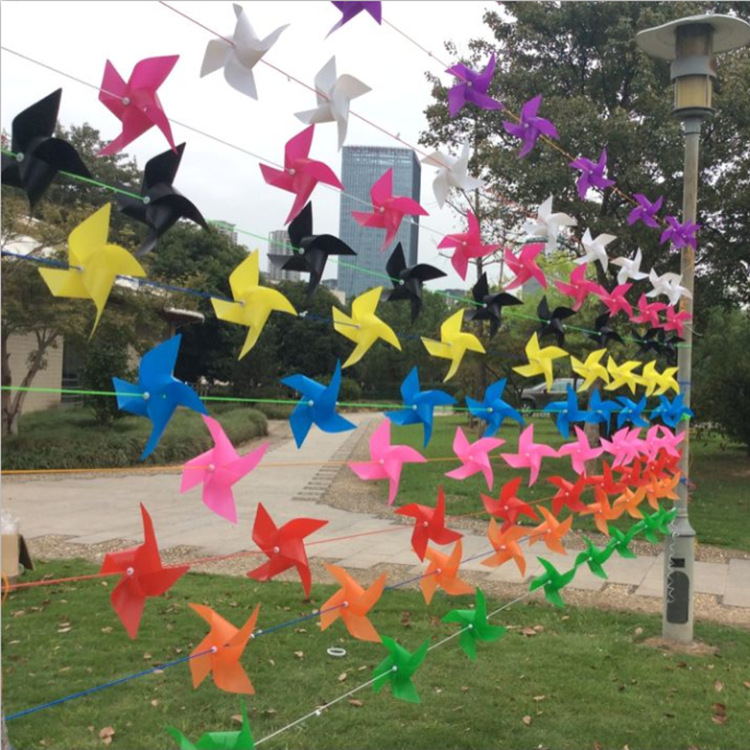 Photographic Prop Four-Corner Wind String Plastic Material Creative Windmill String Kindergarten Decoration Craft Windmill Customization