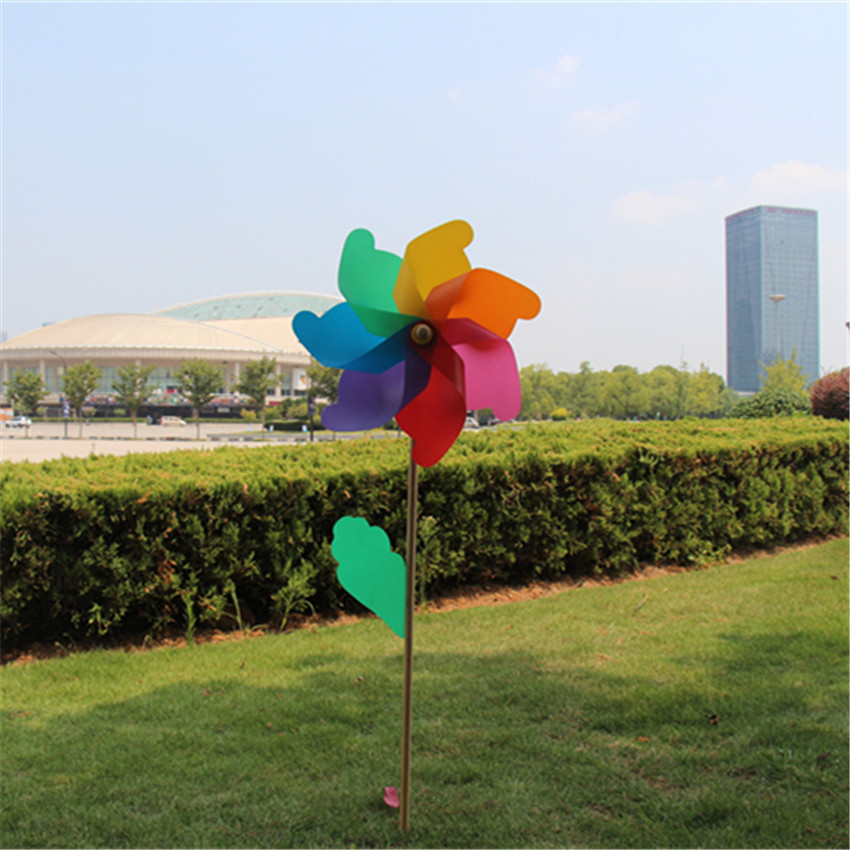 Children&#039;s Windmill Colorful Wooden Rod Windmill Toy Factory Wholesale Windmill DIY Outdoor Decorative Plastic Windmill