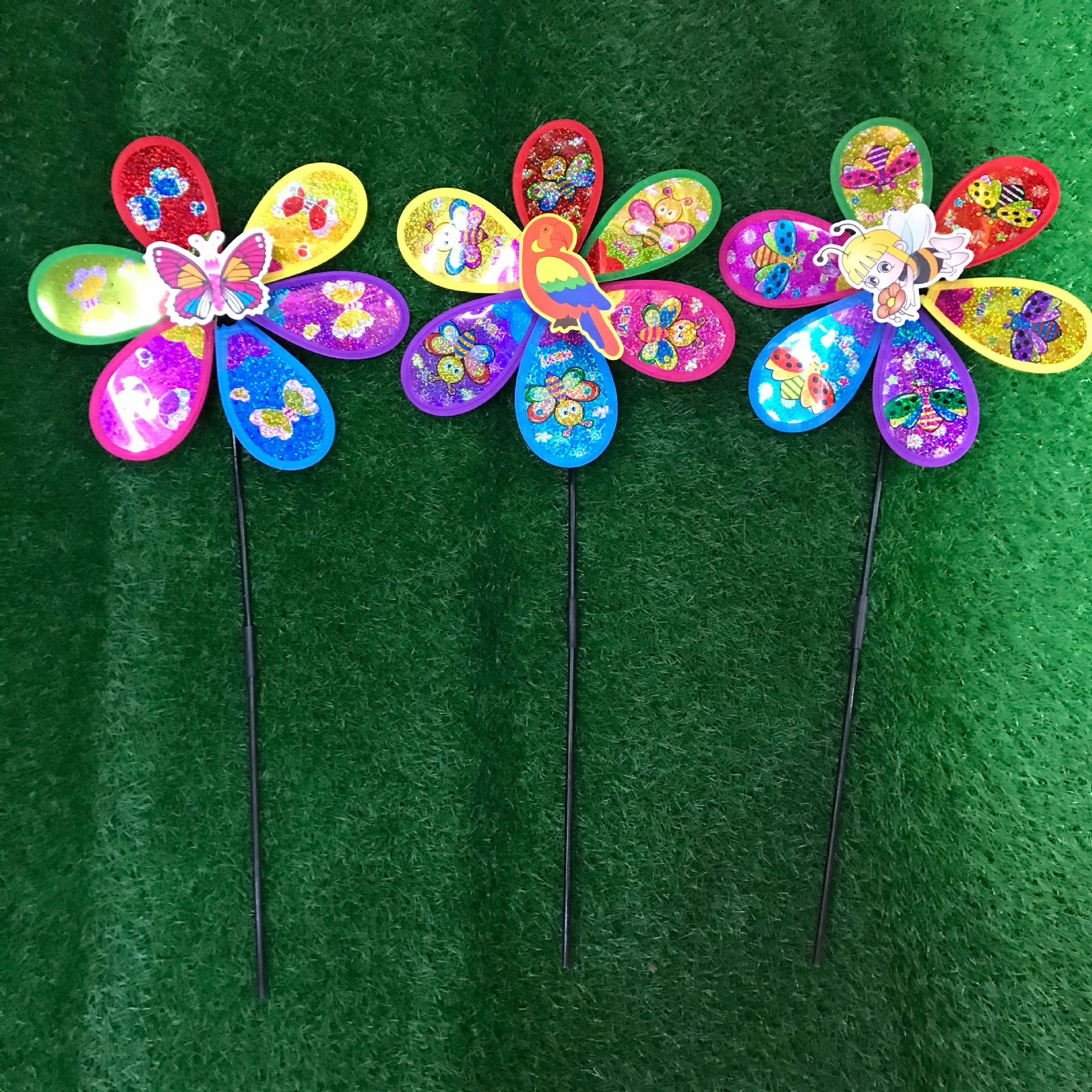 Hot Selling Windmill Small Single-Layer Windmill Small Flash Windmill Children Hand Pinwheel Factory Direct Sales