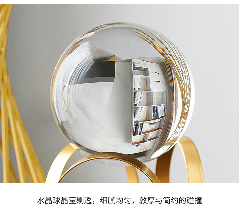 Nordic Light Luxury Crystal Ball Decoration Living Room TV Cabinet Hallway Metal Creativity Model Crystal Animal