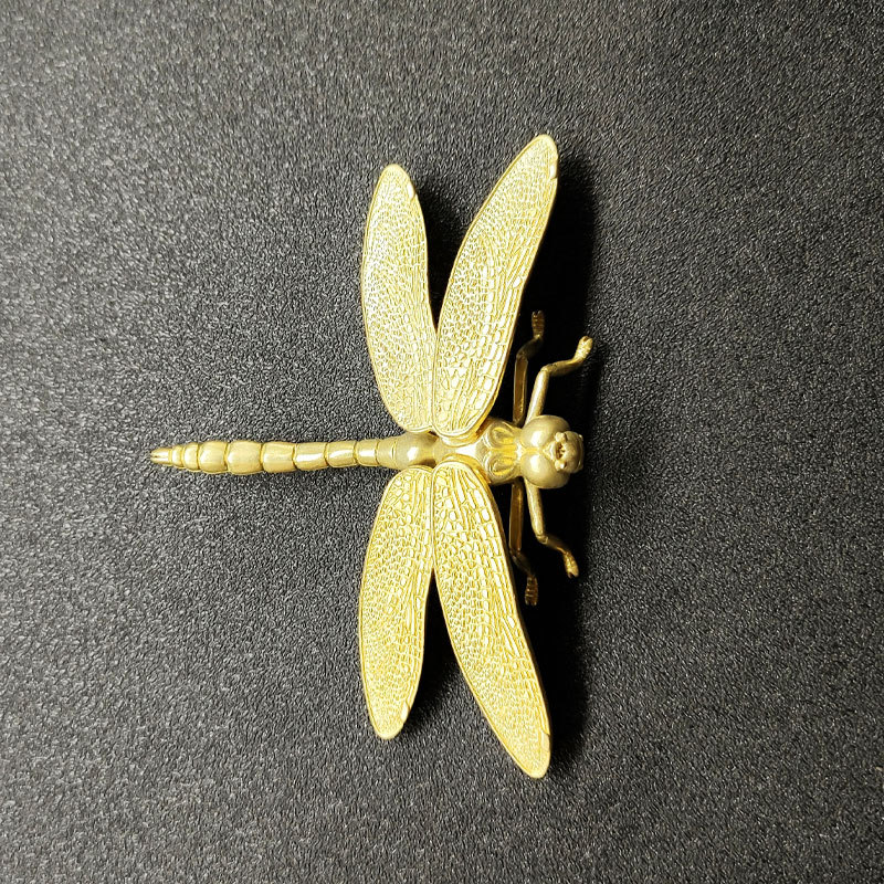 Crystal Animal  Decoration Wings Removable Brass Dragonfly Living Room TV Cabinet Hallway Showroom Decoration