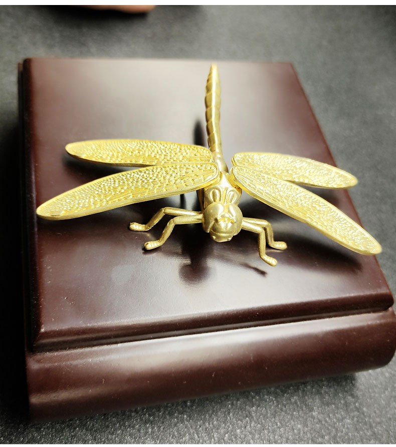 Crystal Animal  Decoration Wings Removable Brass Dragonfly Living Room TV Cabinet Hallway Showroom Decoration