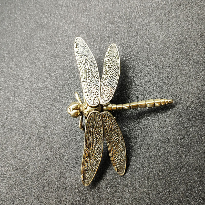 Crystal Animal  Decoration Wings Removable Brass Dragonfly Living Room TV Cabinet Hallway Showroom Decoration