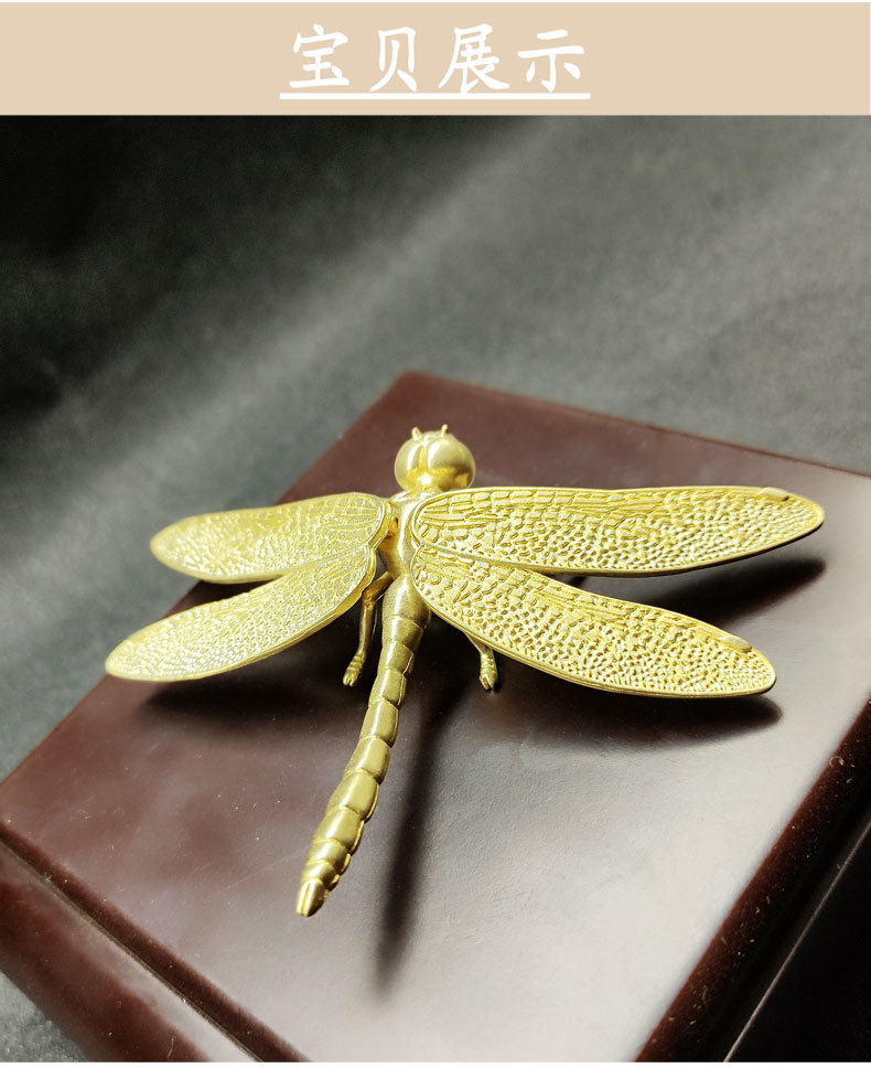 Crystal Animal  Decoration Wings Removable Brass Dragonfly Living Room TV Cabinet Hallway Showroom Decoration