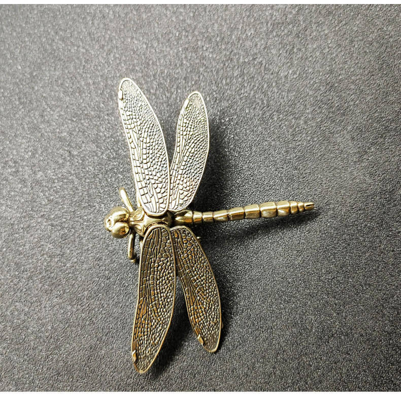 Crystal Animal  Decoration Wings Removable Brass Dragonfly Living Room TV Cabinet Hallway Showroom Decoration