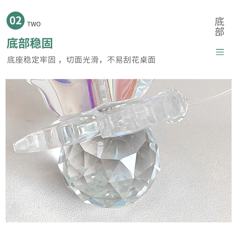 Crystal Crafts Butterfly Ornaments Crystal Small Animal Cross Mirror E-Commerce Amazon Gift Factory Direct Supply