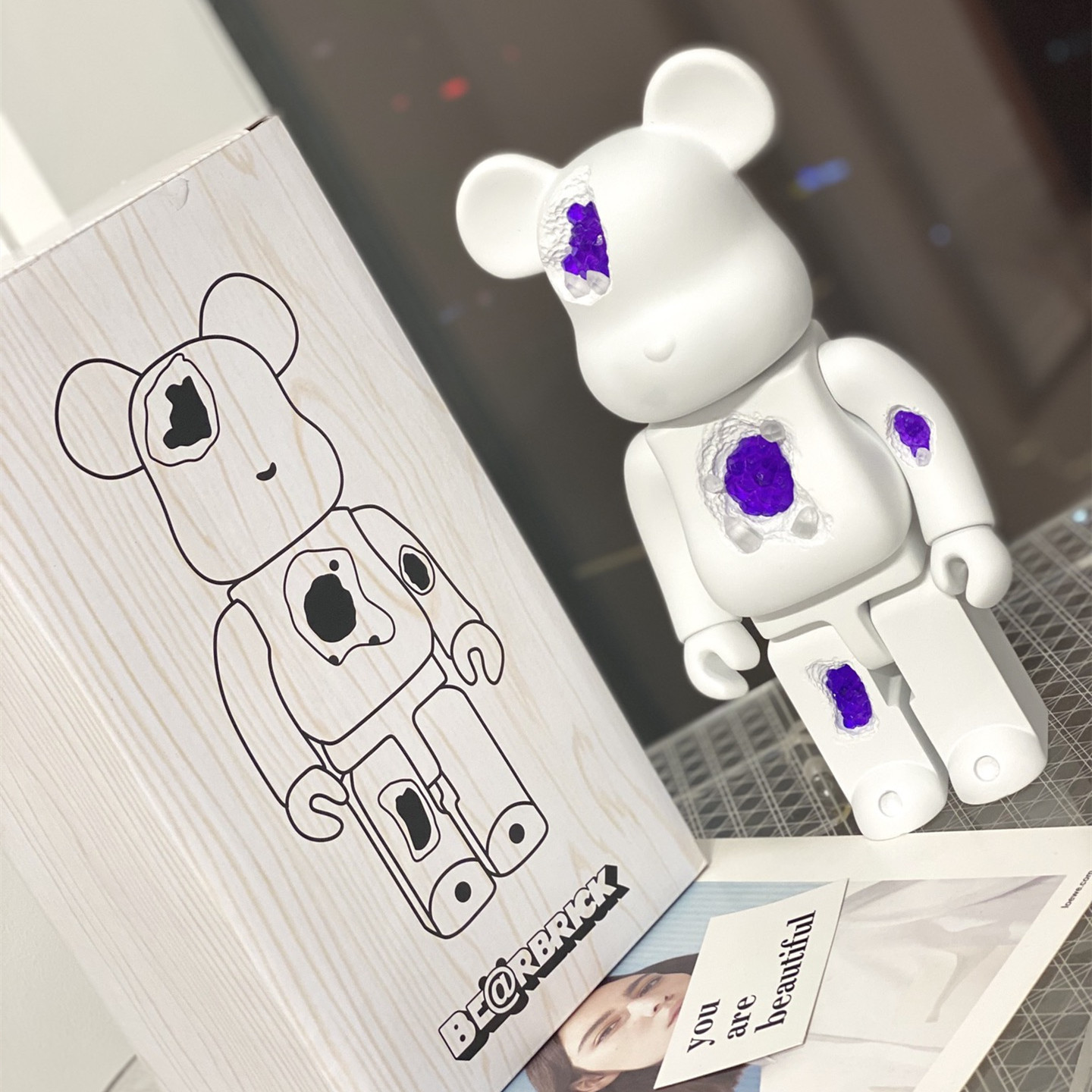 Blue Order Creative Be @ Rbrick Crystal Bear Violent Bear Home Shop Decoration Decoration Fashion Brand Crystal Animal
