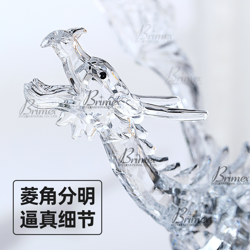 Luminous Base Decoration Transparent Acrylic Creative Ornament Acrylic Artware Desktop Fire-Spraying Crystal Animal