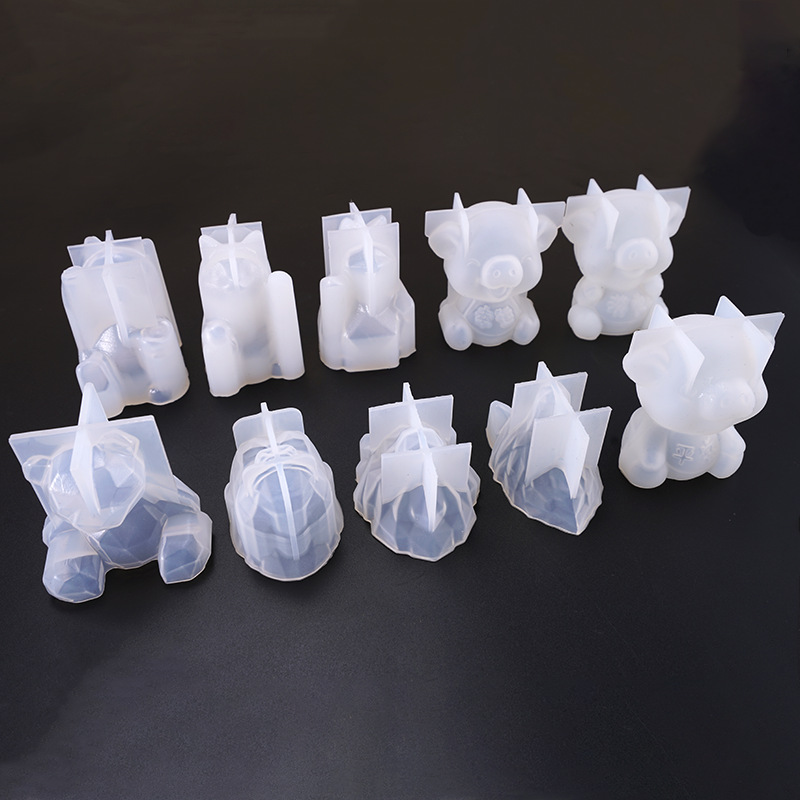 Yumei Crystal Epoxy Mold Variety Bear Geometric Animal Stereo Unicorn Blessing Rabbit Silicone Mold