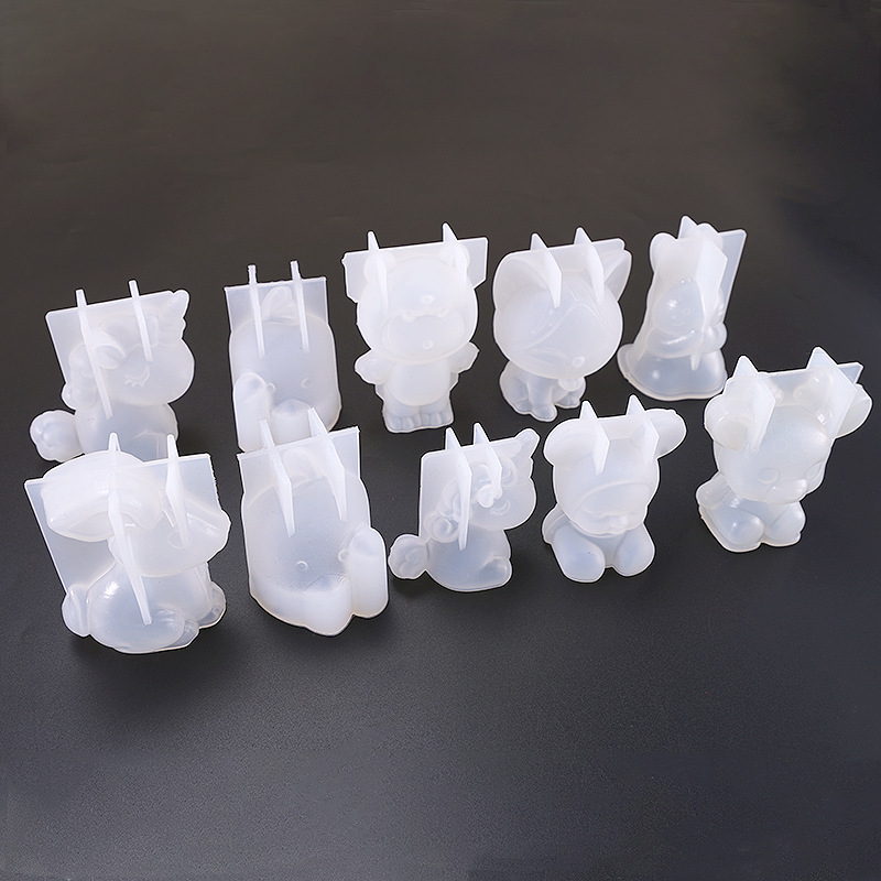 Yumei Crystal Epoxy Mold Variety Bear Geometric Animal Stereo Unicorn Blessing Rabbit Silicone Mold