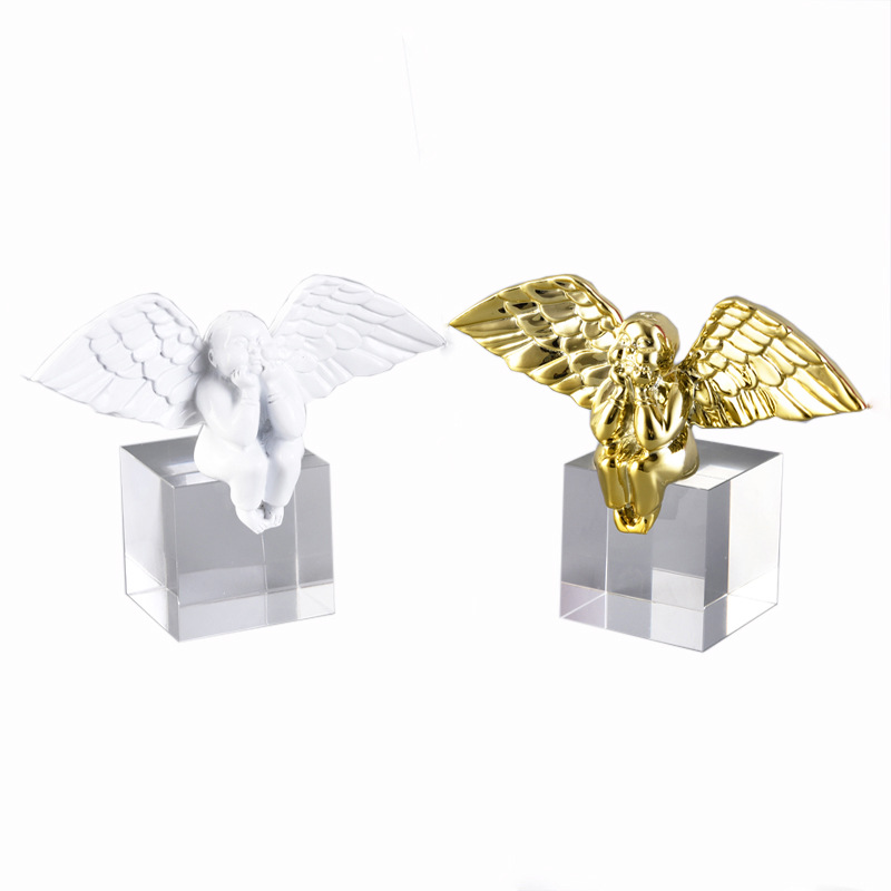 Simple Crystal Angel Decoration Fat Angel Decorative Crafts Sample Room Decoration Crystal Animal