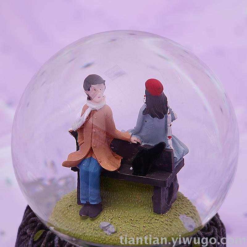 Resin Artware Corner meet Love Crystal Ball Music Box dream Luminous Snowflake Music Box Resin Artware Corner meet Love Crystal Ball Music Box dream Luminous Snowflake Music Box