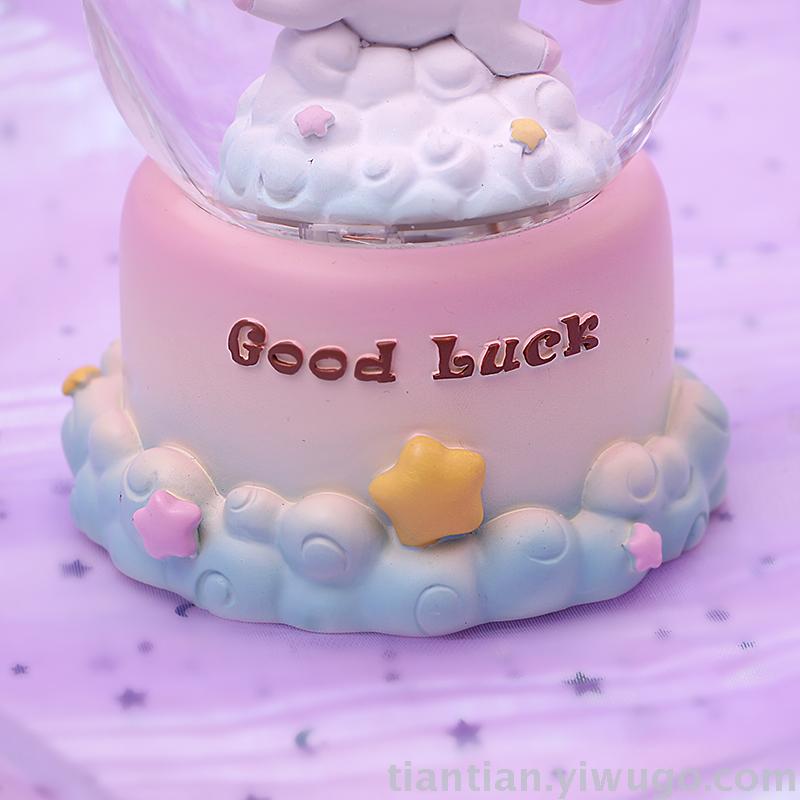 Resin craft set a moonlight little white horse Crystal Ball music box dream Luminous Snowflake Music Box Resin craft set a moonlight little white horse Crystal Ball music box dream Luminous Snowflake Music Box