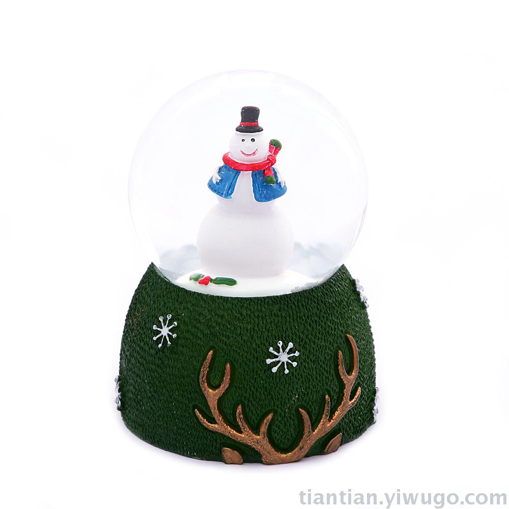 Resin craft Christmas Crystal ball box Snowman Santa Claus glow Snowflake music box Resin craft Christmas Crystal ball box Snowman Santa Claus glow Snowflake music box
