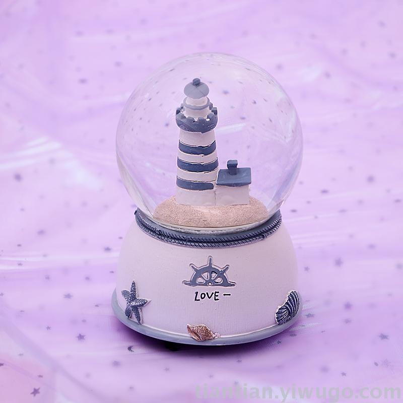 The whole family has excellent presents a couple holding hands with a crystal ball music box dreamlike glow Snowflake music box