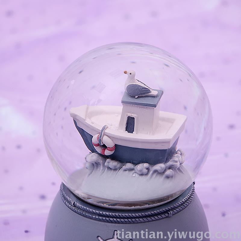 The whole family has excellent presents a couple holding hands with a crystal ball music box dreamlike glow Snowflake music box