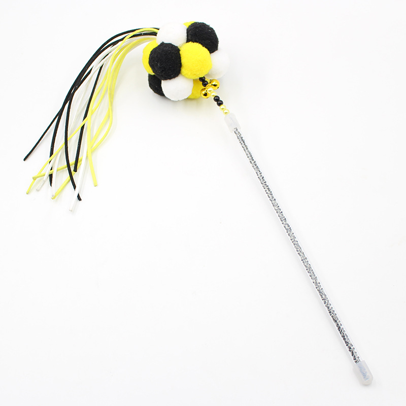 Fairy Cat Teaser 40cm Cat Toy Handmade Tassel Magic Wand Pompons Pet Toy in Stock Wholesale