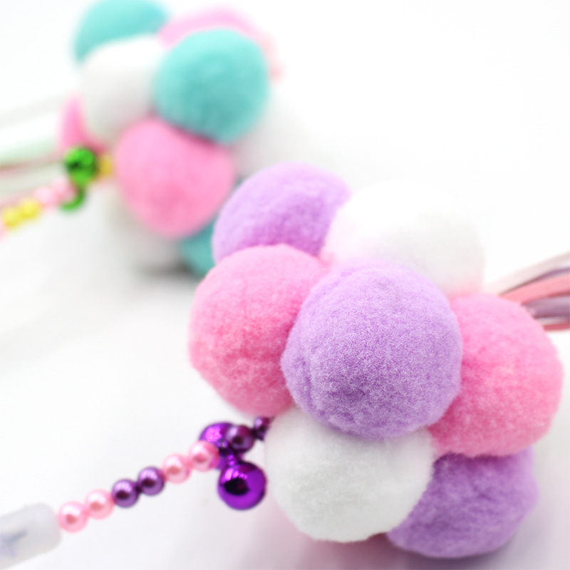 Fairy Cat Teaser 40cm Cat Toy Handmade Tassel Magic Wand Pompons Pet Toy in Stock Wholesale