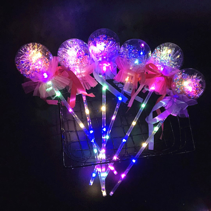 Best-Seller on Douyin Bounce Ball Starry Sky Stick Bounce Ball Magic Stick Magic Wand Luminous Fairy Wand