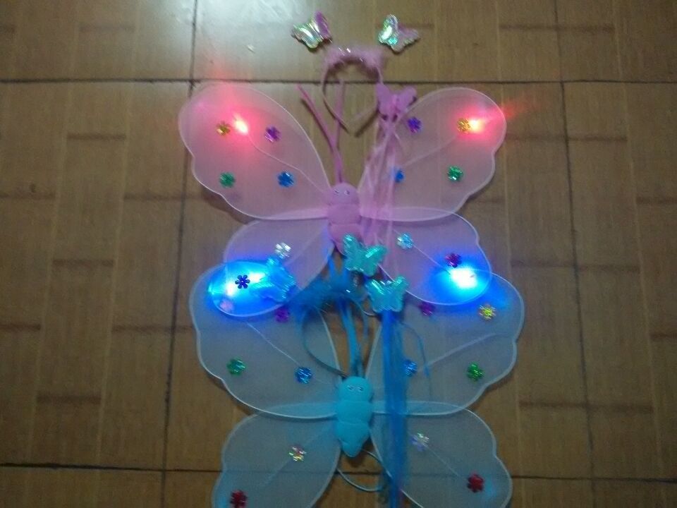 Factory Direct Supply Single Layer Luminous Silk Butterfly Wings Three-Piece Set Four-Piece Set Head Fairy Wand Factory Direct Supply Single Layer Luminous Silk Butterfly Wings Three-Piece Set Four-Piece Set Head Fairy Wand