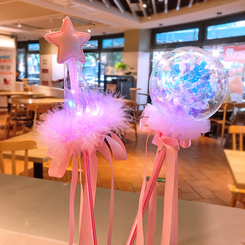 Bounce Ball Flashing Light Magic Wand Children's Birthday Party Gift Magic Stick Photo Fairy Wand