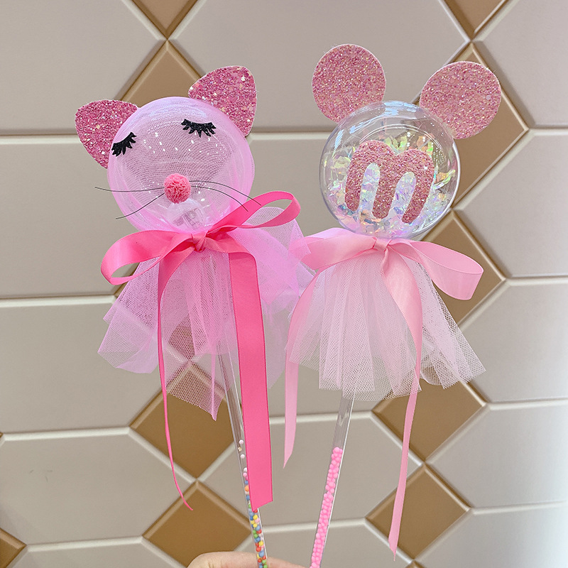 Bounce Ball Flashing Light Magic Wand Children's Birthday Party Gift Magic Stick Photo Fairy Wand