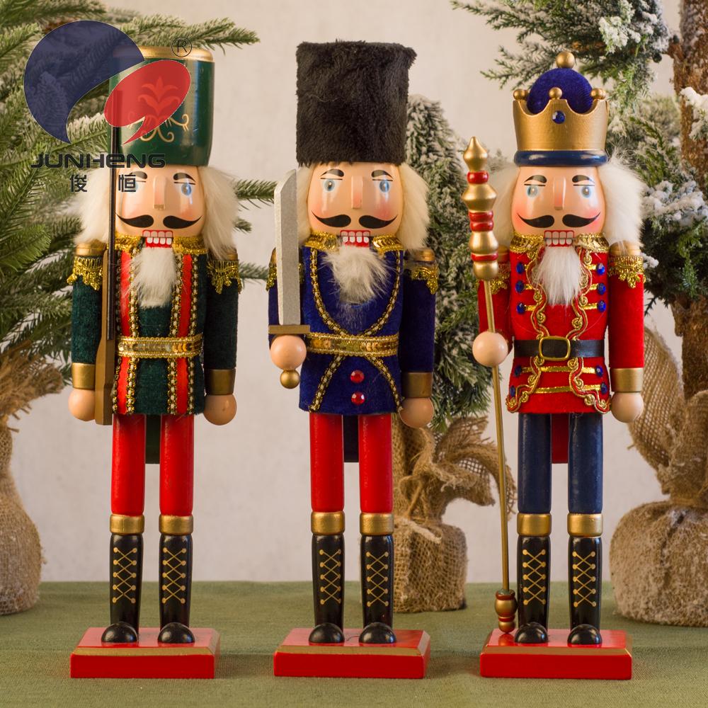 Junheng craft walnut soldiers hand-painted wooden nutcracker home decoration gift Christmas small gift